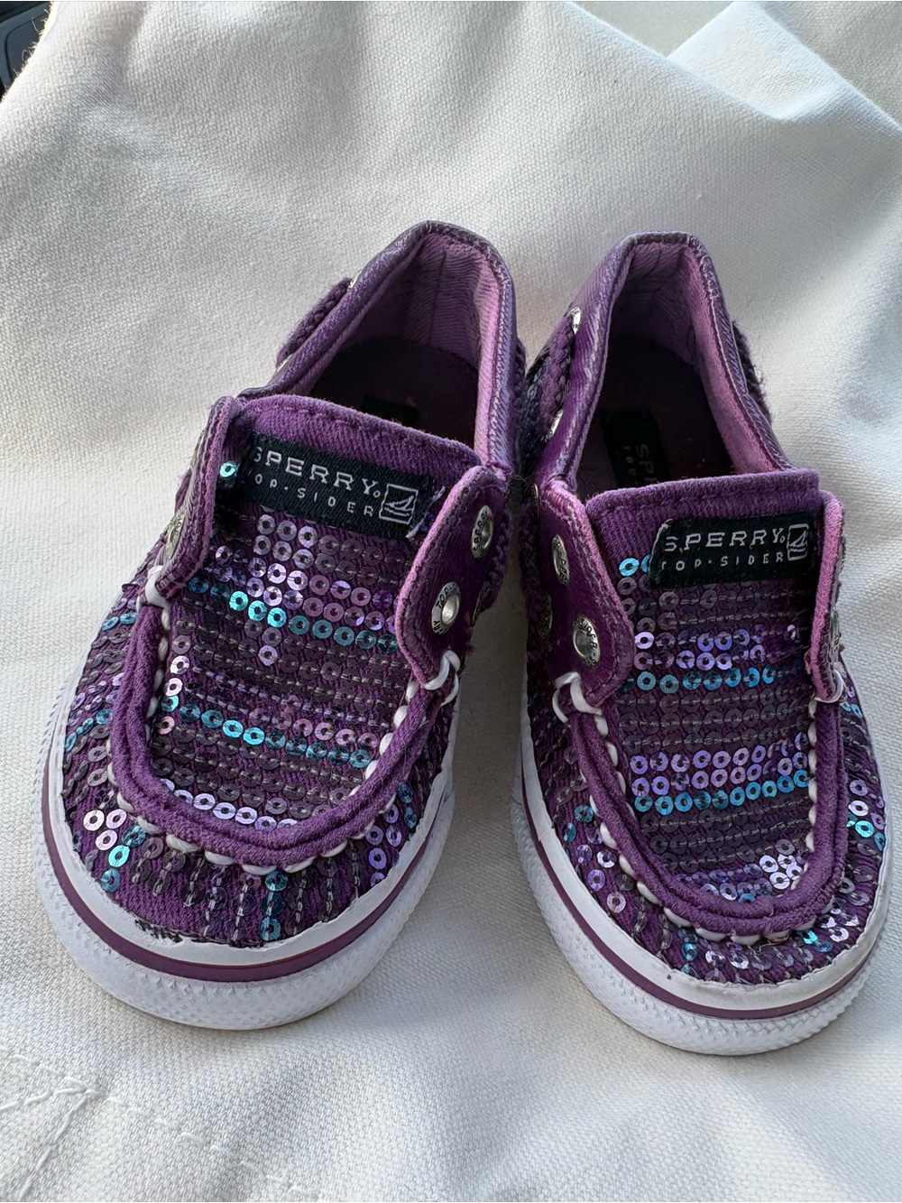 Sperry Kids Purple Sequin Slip-On Sneakers